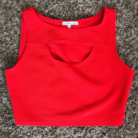 Charlotte Russe Tops - Bright Orange Crop Top